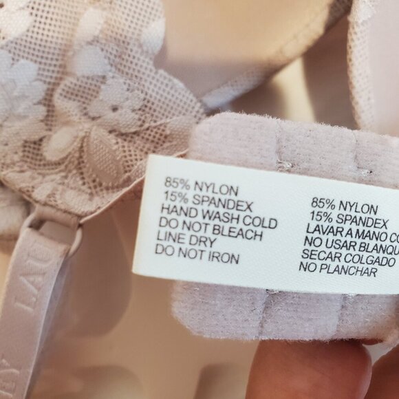 NWT LAURA ASHLEY SZ 36C 3 Pack Comfort Push-Up Bras Pink & Taupe Lace - Picture 8 of 9